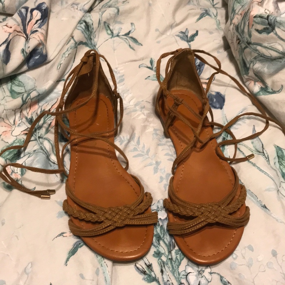 Ankle wrap sandals